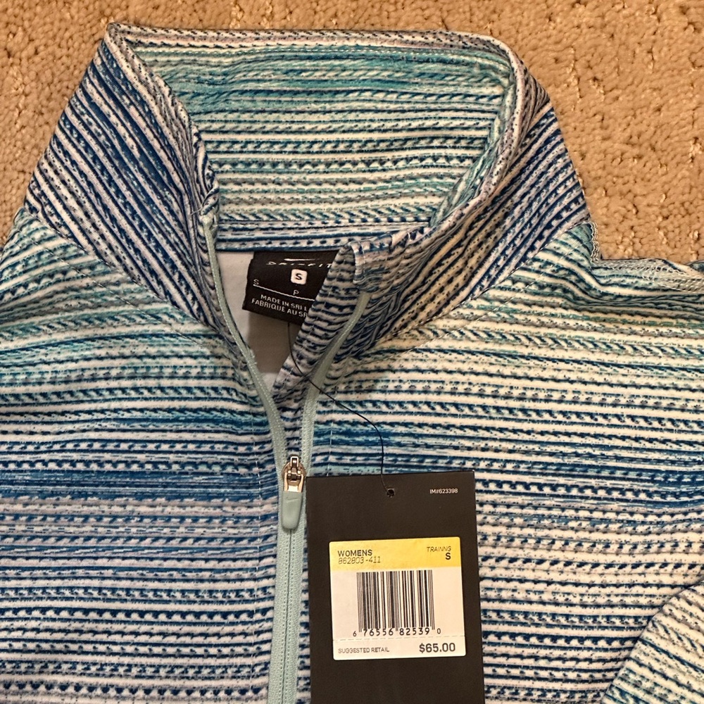 New Nike blue teal base layer sweatshirt zip up